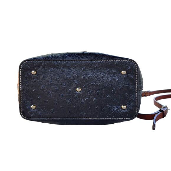 Dooney & Bourke Mini Barlow Satchel Ostrich Embossed Exotic Leather Handbag - Picture 9 of 11